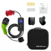 Qoltec mobiilne elektriauto laadija reguleeritav 2in1 Type2 | 11kW | CEE 5-pin | LCD | 3 faasi | kaasaskantav | seinakarp | 5m