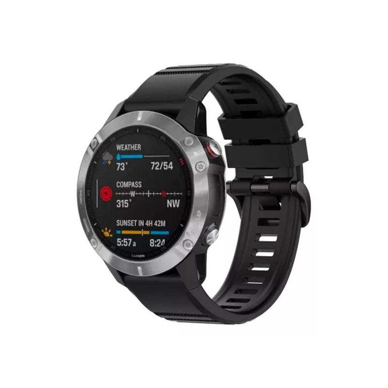 Silikoonrihm FIXED Garmin QuickFit 26mm must — asendusrihm 26 mm