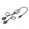 StarTech.com 2 jala (60cm) 2-pordiline USB-jadaliidese adapterkaabel, vahetatavad DB9 kruvid/mutrid, COM-i säilitus, USB-A – DB9 RS232, FTDI, 4. taseme ESD kaitse, Windows/macOS/ChromeOS/Linux – vastupidav TPE-konstruktsioon