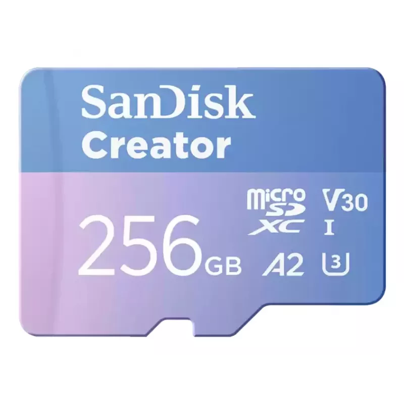 SanDisk Creator MicroSD mälukaart 256GB, kiire andmeedastus kuni 190 MB/s