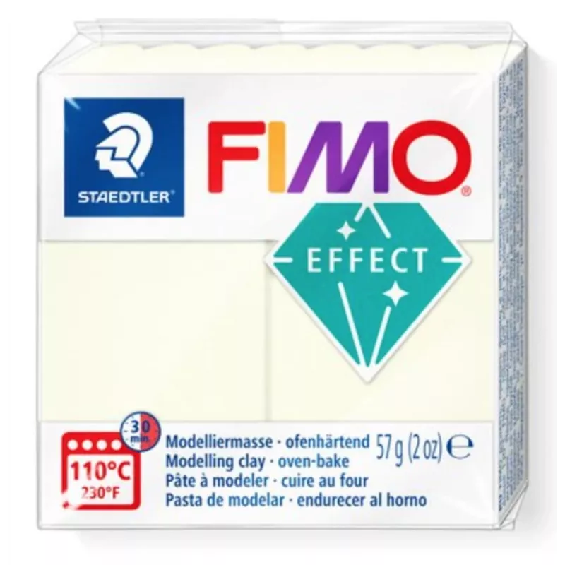 Modelleerimissavi FIMO effect glow in the dark 8010-041 — pimedas helendav efekt, pehme polümeersavi, 57 g
