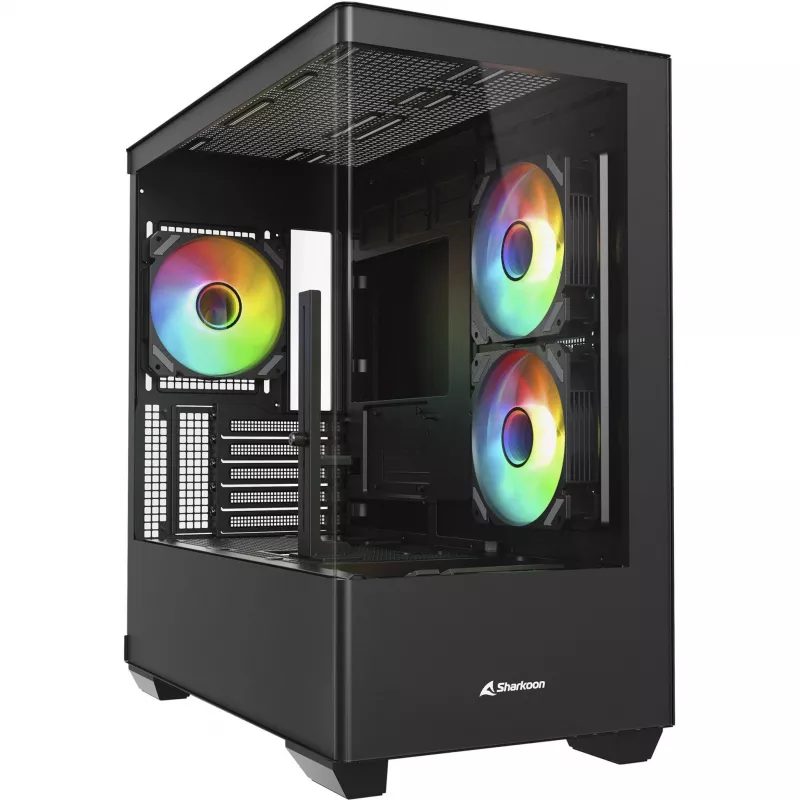 PC korpus Sharkoon Elite Shark CM100 Tower Micro-ATX, ilma toiteplokita, must