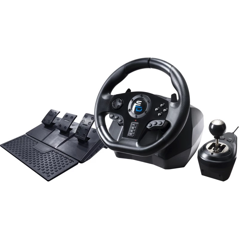 Rool + pedaalid Subsonic GS850-X Must 270° pöörlemine USB