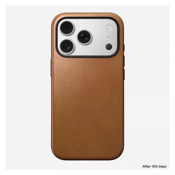 Mobiiltelefoni ümbris Nomad Modern Leather Case kate iPhone 17 Pro, 16 cm (6,3 tolli), tan, nahk ja PC/TPU