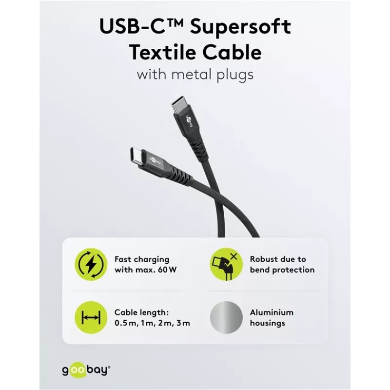 Goobay 73953 USB-kaabel must