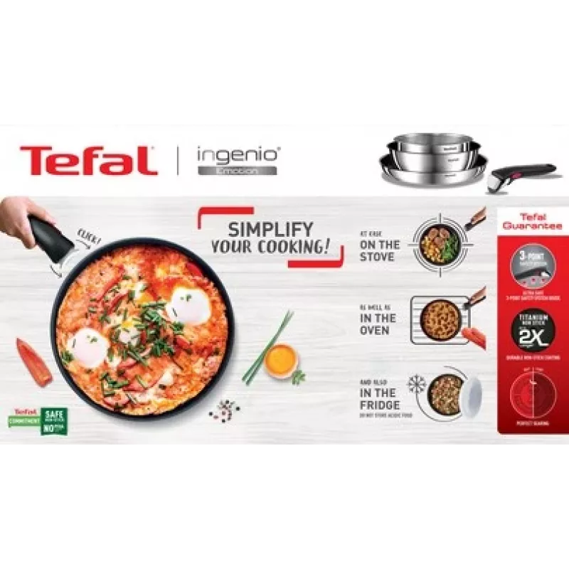 Universaalne pann Tefal Emotion L897S374 roostevaba teras ümmargune