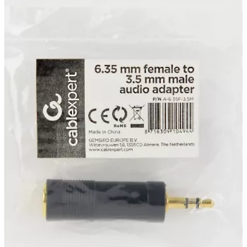 Cablexpert 6,35 mm emane – 3,5 mm isane heliadapter | A-6.35F-3.5M