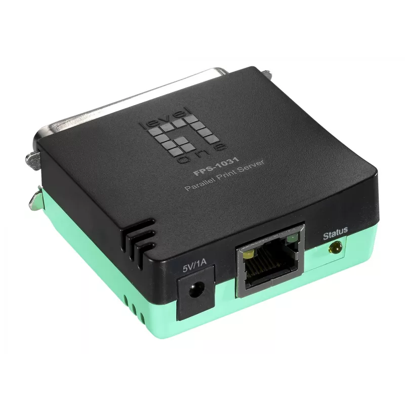 LevelOne paralleelprindiserver, Must, Roheline, Tegevus, Ühendus, Toide, Olek, Taiwan, Ethernet LAN, IEEE 802.3, IEEE 802.3u, 10,100 Mbit/s