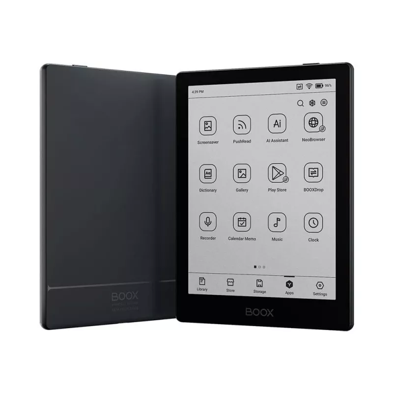 E-luger Onyx Boox 6 tolli (15,2 cm), 1448×1072 E‑ink, 32 GB, 2 GB muutmälu, Android 11, kahe sagedusega Wi‑Fi, Bluetooth 5.0, MicroSD, USB‑C, must