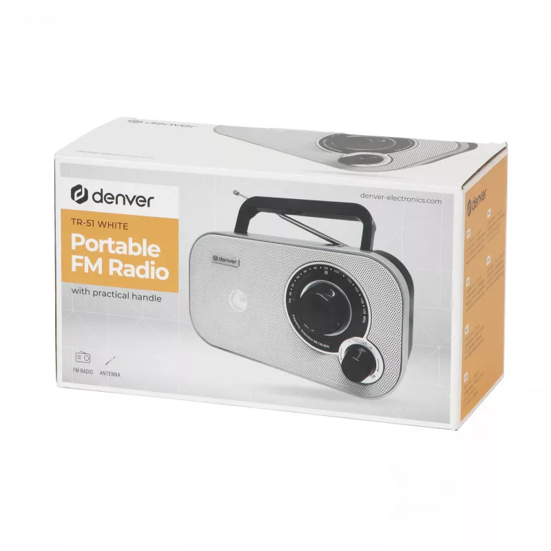 DENVER TR-51WHITE privaatraadio must valge