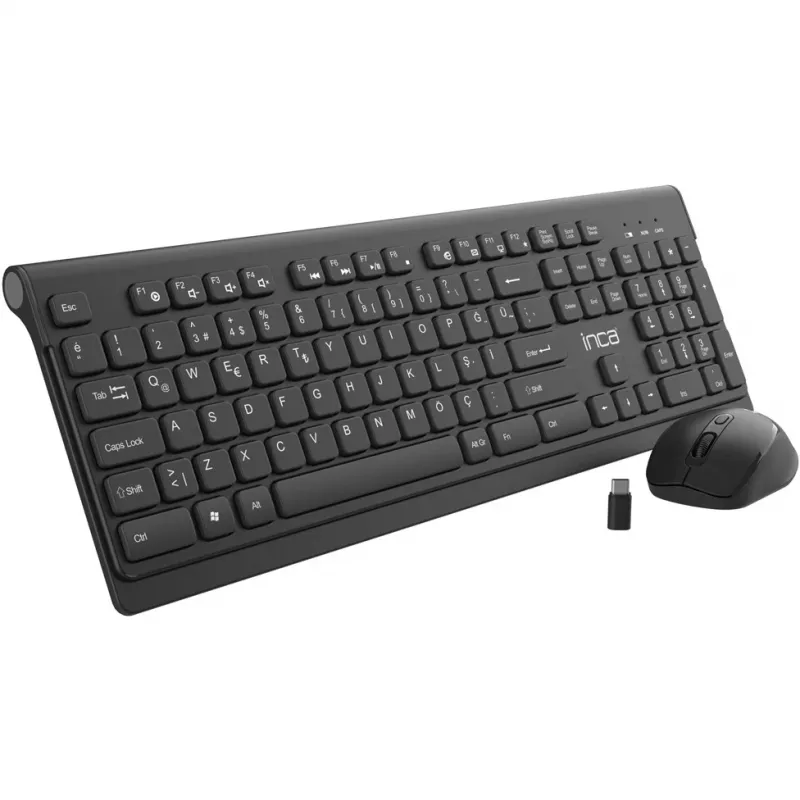 Inca IWS-519 klaviatuur ja hiir kontorisse RF juhtmevaba QWERTY Turkish must