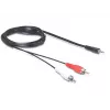 Helikaabel DeLOCK 84000 1,5 m 2xRCA 3,5 mm must