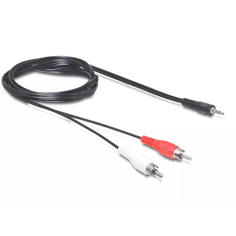 Helikaabel DeLOCK 84000 1,5 m 2xRCA 3,5 mm must
