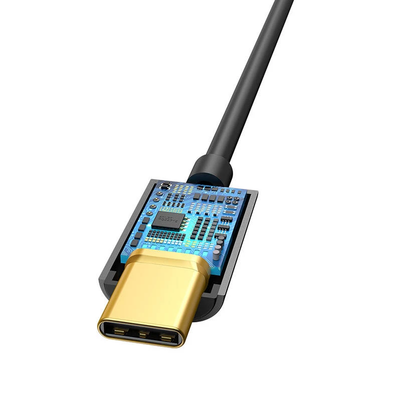 Kaablipistikupesa adapter Baseus CATL54-01 USB-C 3,5 mm pesale, must