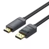 DisplayPort-HDMI-kaabli adapter Vention HAGBH, 2 m, must, 7 mm läbimõõt