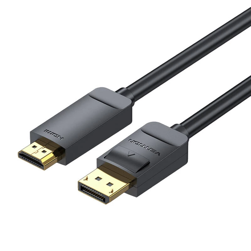 DisplayPort-HDMI-kaabli adapter Vention HAGBH, 2 m, must, 7 mm läbimõõt