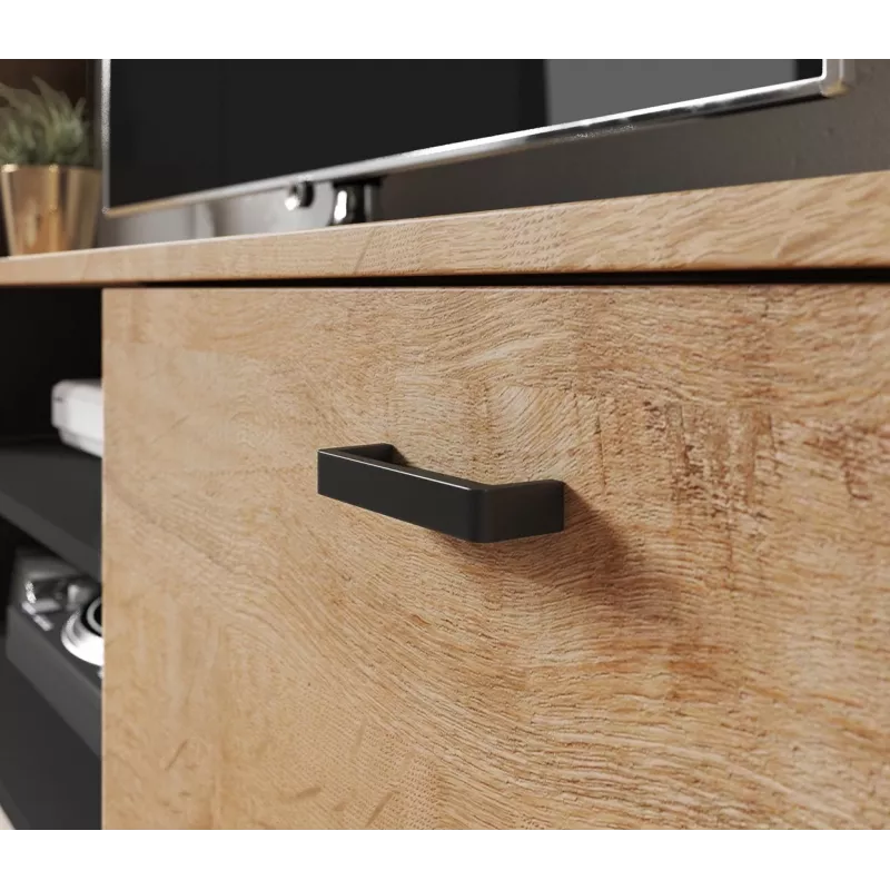 TV-kapp Cama Meble SOHO 140, lefkas tamm/must, 1400×430×370 mm