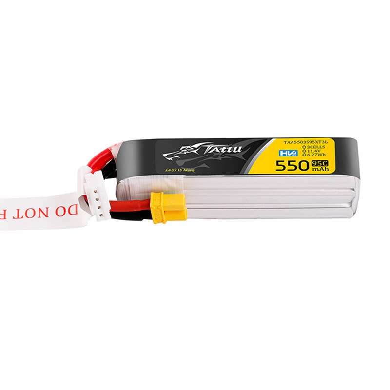 Tattu 3s 550mAh 95C 11.4V HV Lipo aku XT30 pistikuga, pikendatud pakend