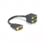 DVI-adapter DeLOCK DVI25 M kuni 2x DVI25 F 0,2 m Must