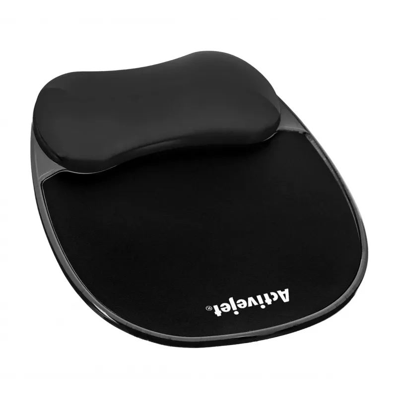 Geel-randmepadjaga hiirematt ActiveJet — must, 220×250 mm, geel ja silikoon, libisemiskindel alus