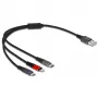 USB-laadimiskaabel DeLOCK 3-in-1 Type-A Lightning, Micro USB, USB USB-C 30 cm