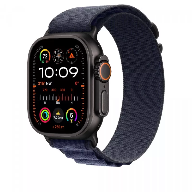 Apple 49 mm tumesinine Alpine Loop - väike - must titaanviimistlus