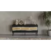 TV kapp cama meble INSERTO 3D 143,5x40x61,5 cm must LED-iga, puitlaastplaadist pealmine osa