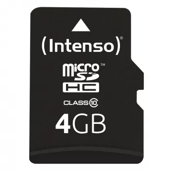 MÄLU MICRO SDHC 4GB C10/W/ADAPTER 3413450 INTENSO