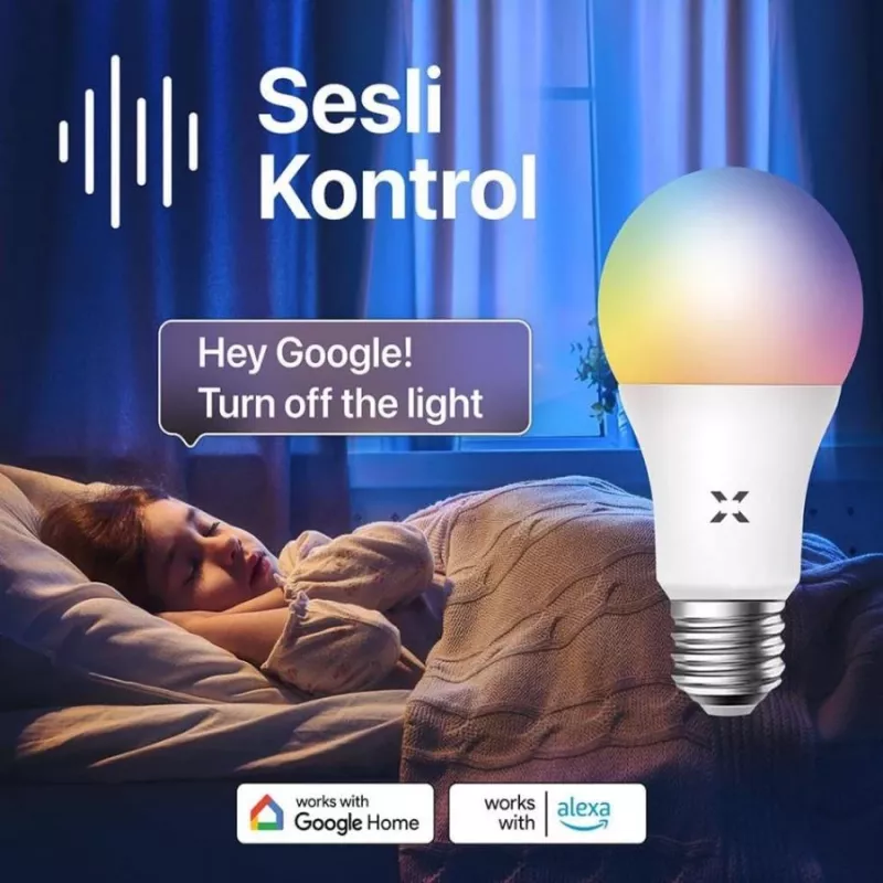 XENON Smart X7021 Nutikas LED RGB pirn, 9 W, Wi-Fi, Bluetooth, valge