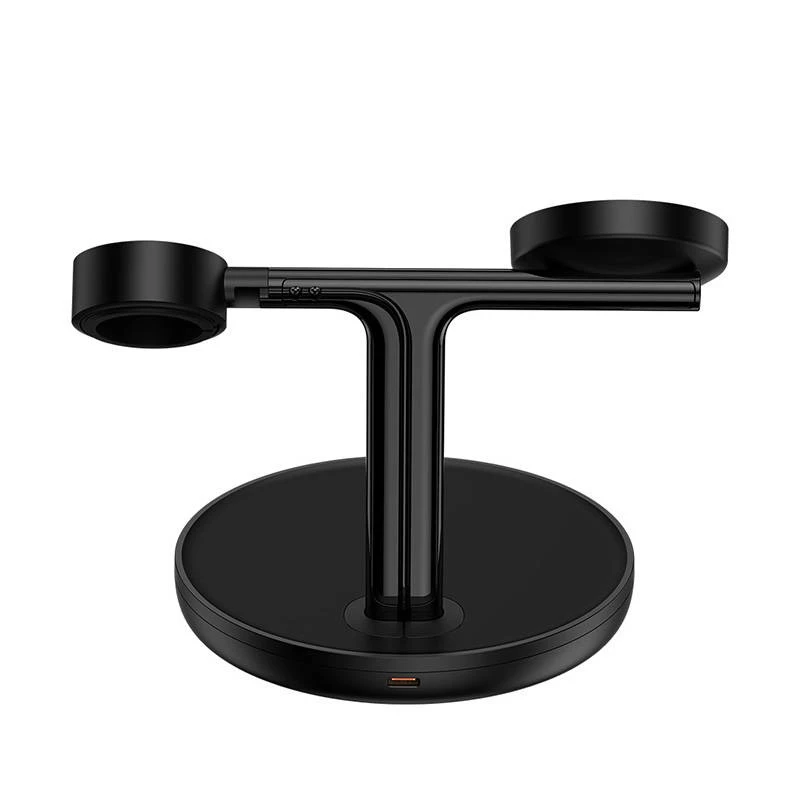 Baseus Swan 3-in-1 juhtmevaba magnetlaadimisalus 20 W must universaalne versioon (sisaldab: USB-C–USB-C kaabel 3A 1m)