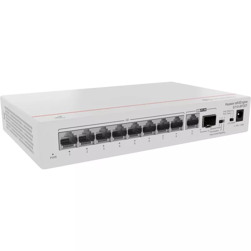 HUAWEI eKit S110 Series S110-8P2ST hallatav L2 Gigabit Ethernet (10/100/1000) Power over Ethernet (PoE) hall