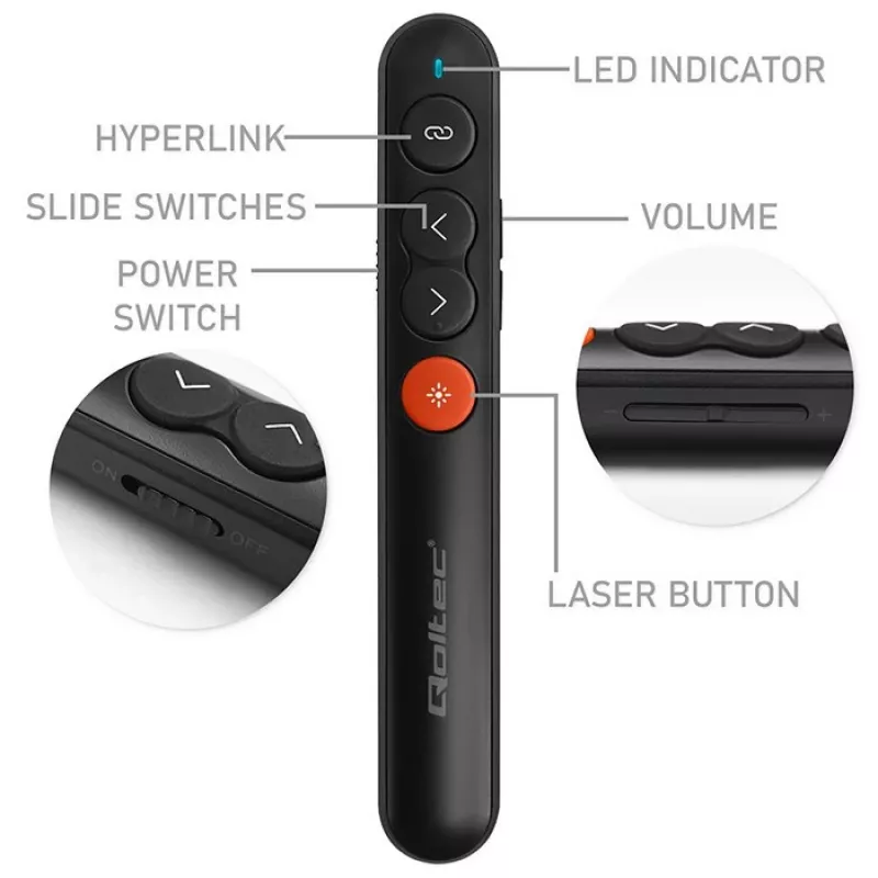 Laserpointer-esitlusvahend 4in1 USB 3.0 2.4GHz 30m