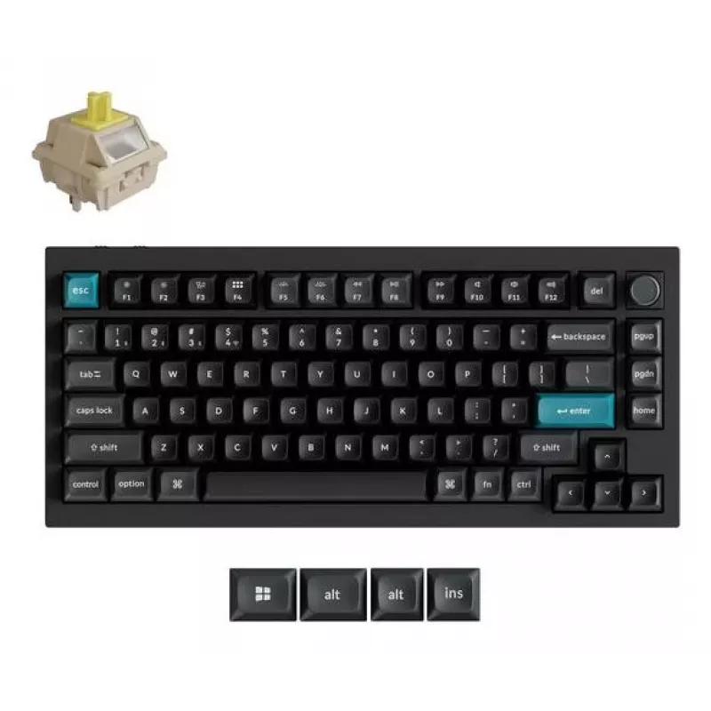 Mehaaniline klaviatuur Keychron Q1 Ultra 8K — 75% formaat, USB + RF Wireless + Bluetooth, RGB LED, must