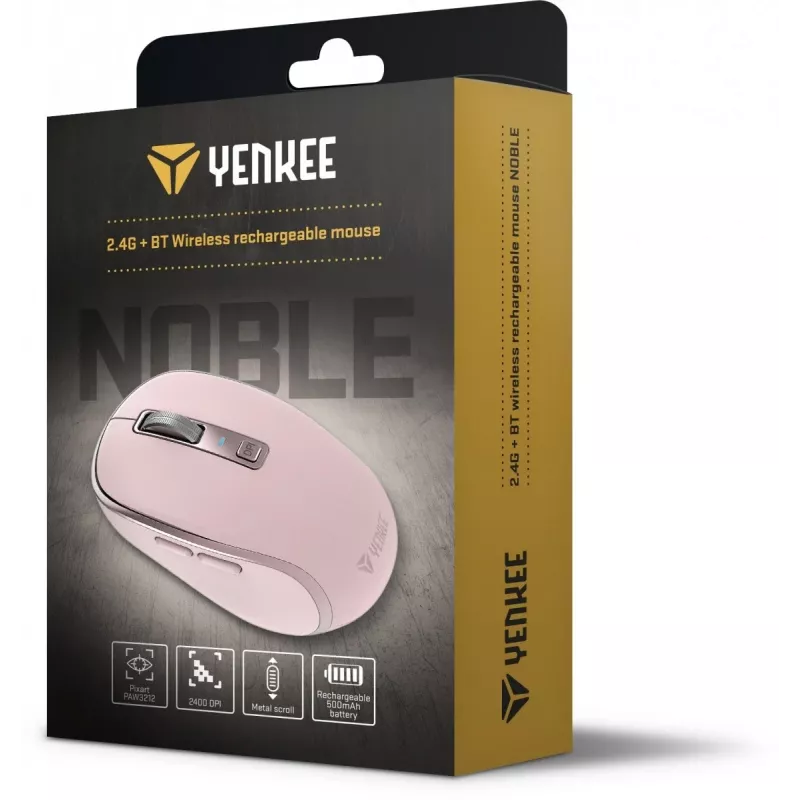 Juhtmevaba hiir YENKEE YMS 2085PK NOBLE Dual WiFi Bluetooth