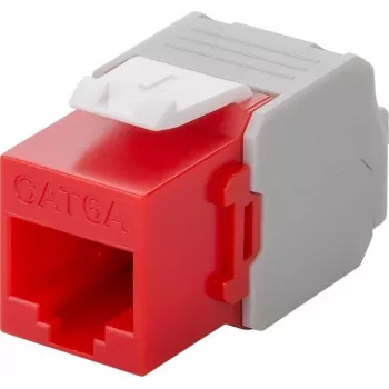 Wentronic Goobay CAT 6a KeyStone RJ45 pesa, varjestuseta, 500 MHz, punane-valge (90689)