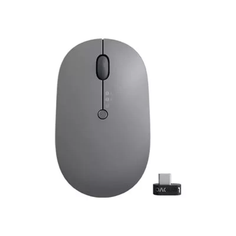 Lenovo Go mitme seadme hiir kontorile, kahekäeline, RF-juhtmevaba + Bluetooth, optiline, 2400 DPI