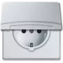 BUSCH-JAEGER SCHUKO pistikupesa IP44 20EUGK-33-101 AW44 kaanega 20EUGK-33-101 (20EUGK-33-101)