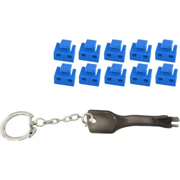 RJ45-pordiblokeerija ShiverPeaks BS08-01034 — 1 võti, 10 sinist lukku