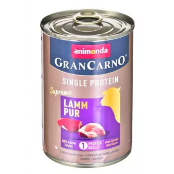 Märg koeratoit animonda GranCarno Lamb Adult — konserveeritud 400 g, valk 11%, rasv 8%, niiskus 75%