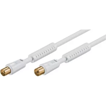 Goobay antennikaabel 10 m valge ferriidiga (80 dB), topeltvarjestus
