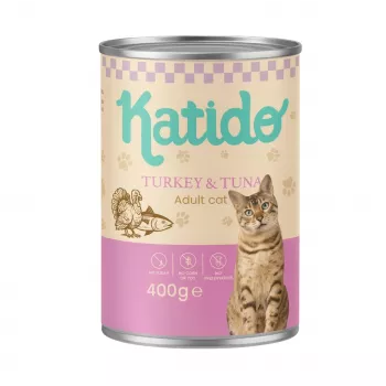 KATIDO kalkun tuunikalaga - märg kassitoit - 400g