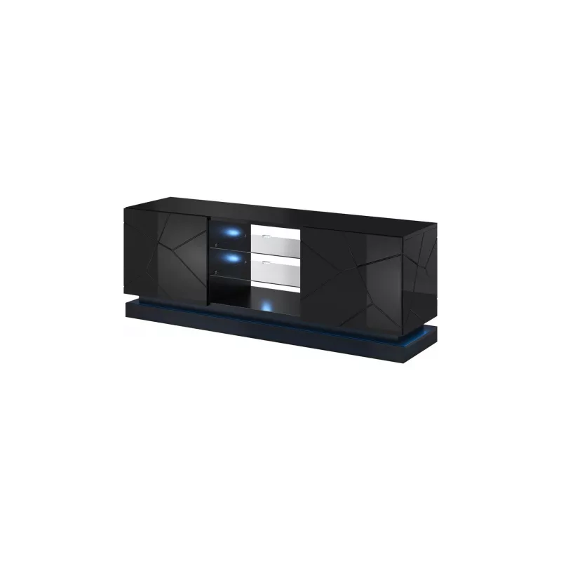 TV-kapp cama meble QIU 160 — MDF must läikiv, 1600×420×570 mm