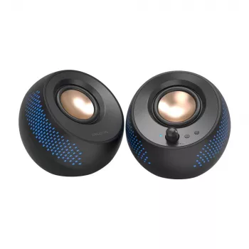 CREATIVE Pebble X 2.0 USB-C arvutikõlarid reguleeritava RGB-valgustuse, Bluetooth 5.3 ja USB-heliga, võimsus kuni 15 W RMS, PC-le ja Macile