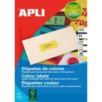 agipa aadressisildid 210 x 297 mm neoonoranž tindiprinteritele/laserprinteritele ja koopiamasinatele, püsiliimiga, 1 leht (100755)