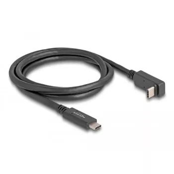 Delock - USB-kaabel - 24 pin USB-C (M) -> 24 pin USB-C (M) nurga all - USB 3,2 Gen 2 - 3 A - 1,0 m - USB Power Delivery (60 W), toetab 4K 144 Hz (3840 x 2160), kuni 10 Gbps andmeedastus