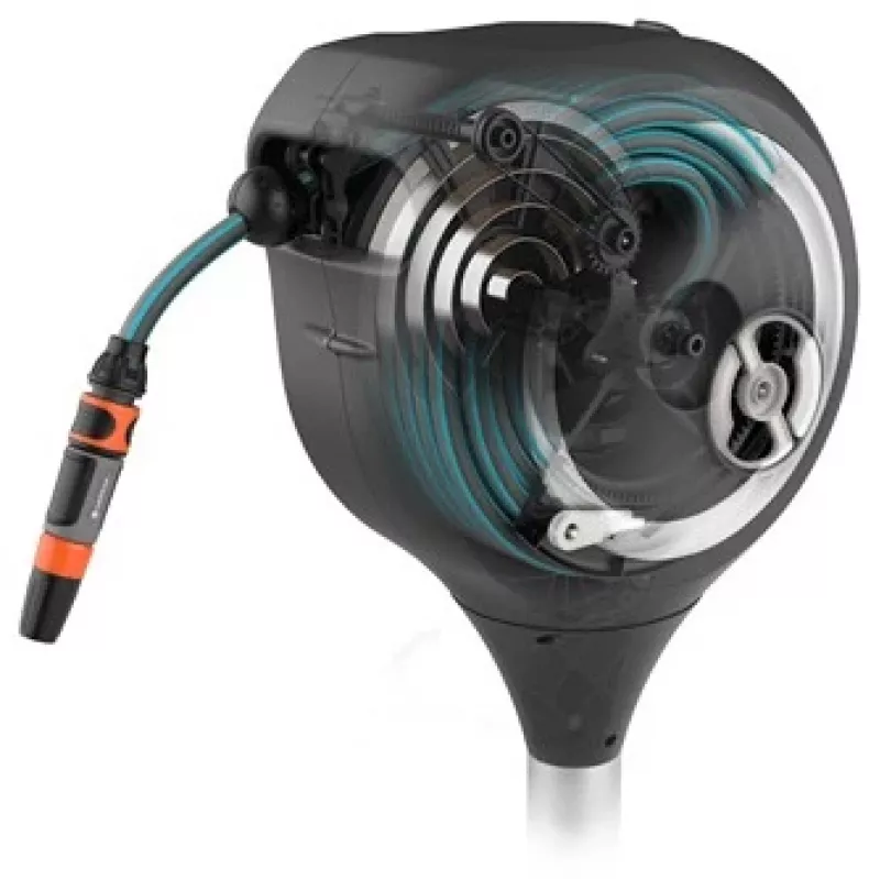 Maasse paigaldatav voolikuhoidik Gardena RollUp Automatic Must Hall