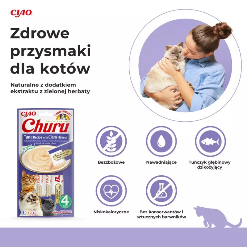 INABA Churu tuunikala karbimaitsega – kassi maiustused – 4x14 g