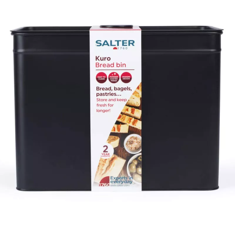 Leivakarp Salter BW124581EU7 Kuro terasdisain - roostevabast terasest hoiustamine leivale ja pagaritoodetele
