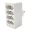 Pikendusjuhe Bachmann 921.273 – 4× Euro pistikupesa, valge PVC