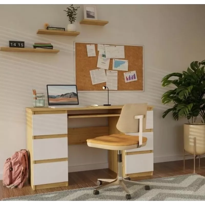 KUBA Kirjutuslaud artisan tamm/valge komplekt
